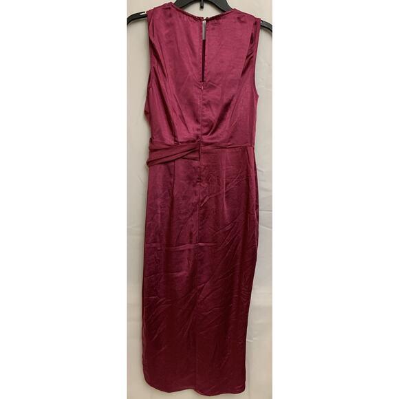 Lush Violet Rose Pleated Ruched Satin Sleeveless Dress Womens XS Nwt - Picture 7 of 9